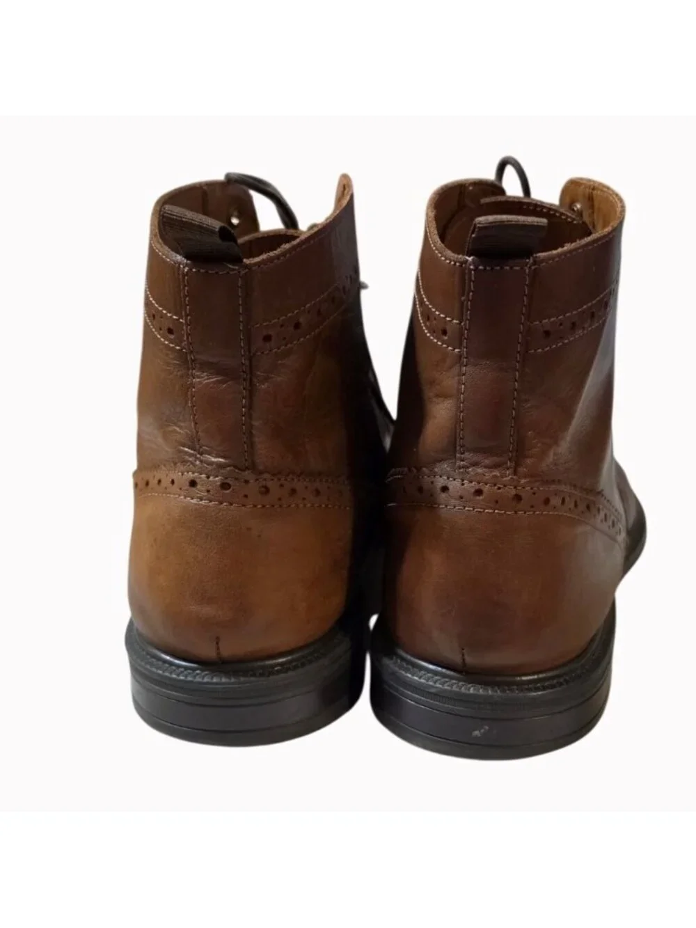 Stafford Deacon Men's Leather Wingtip Brogue Boots Brown Size 13M F21668 Great C